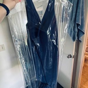 Floor length navy blue dress